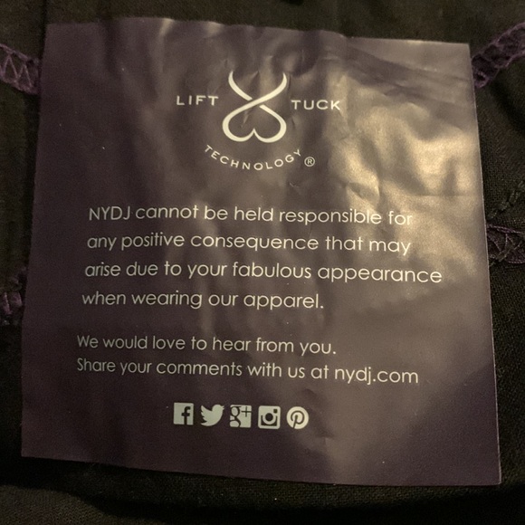 NYDJ black SAMANTHA 98% cotton slim size 4 NWT with subtle beading on po… - Picture 5 of 13